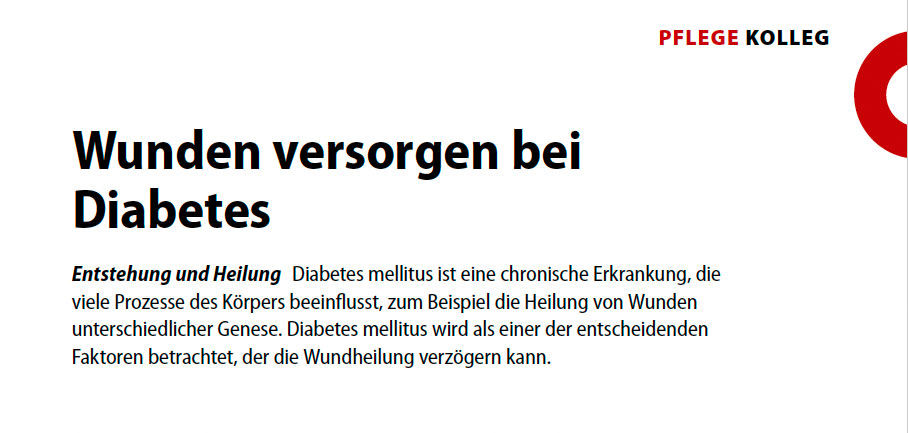Wunden versorgen bei Diabetes - ein Fachartikel von Anette Skowronsky